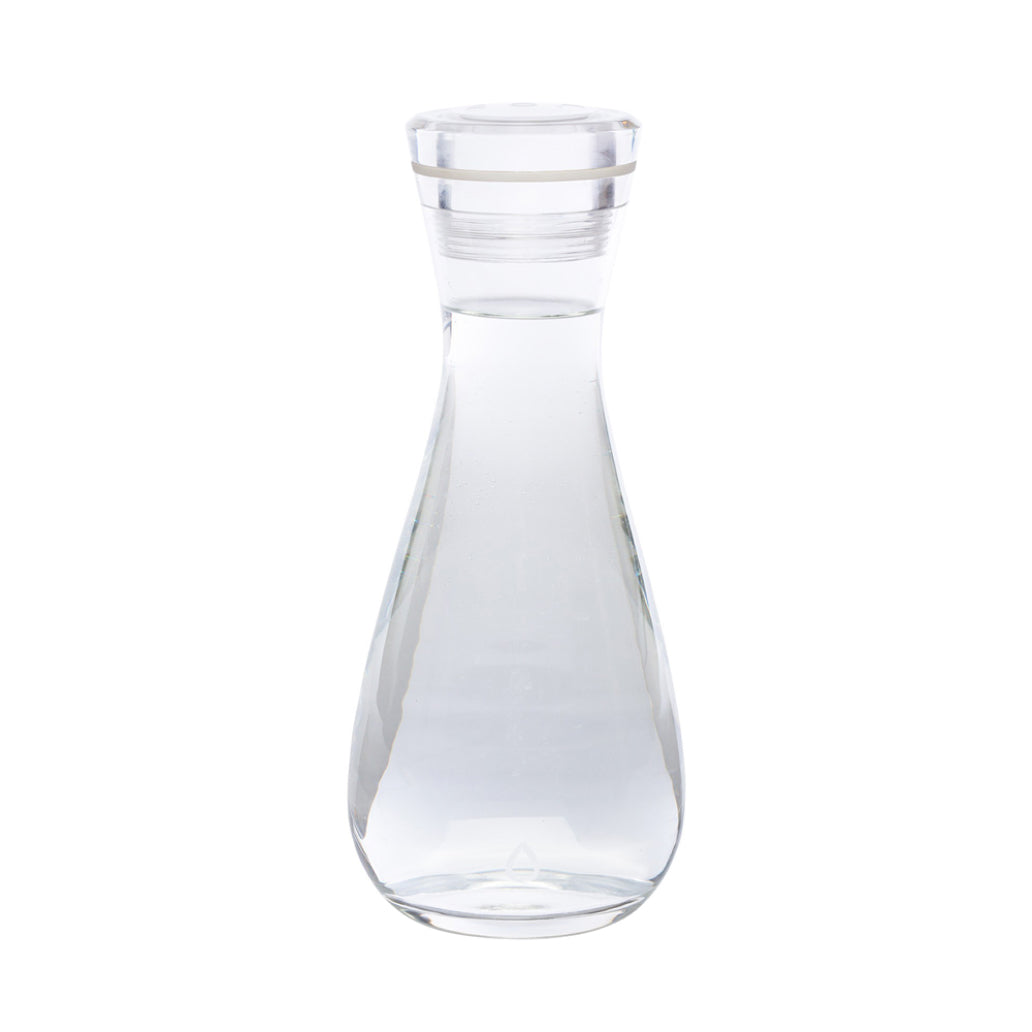 Chefoh Glass Water Carafe with Lid and Protective Base, EZ Pour Drip Spout  1 Liter/33.8 oz 